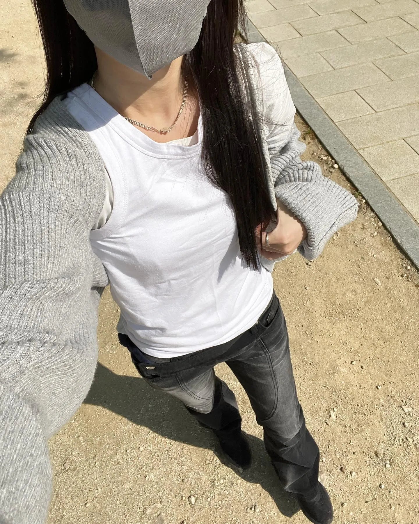 Jean taille basse vintage effet vieilli