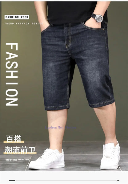 Short d'été en jean fin pour homme, extensible, ample