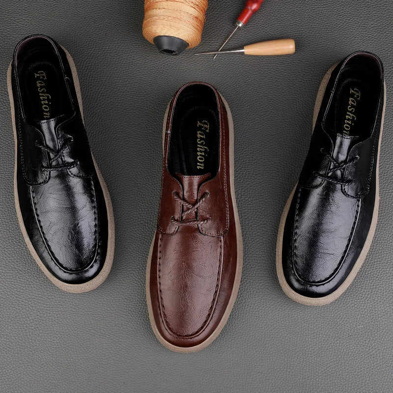 Chaussures décontractées pour hommes en cuir véritable