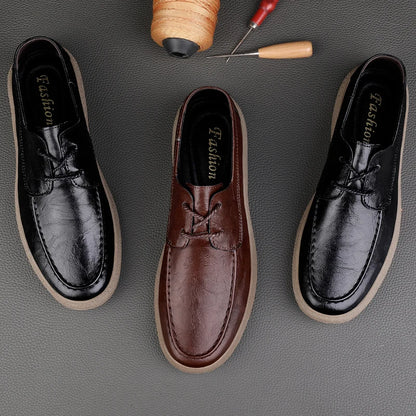 Chaussures décontractées pour hommes en cuir véritable