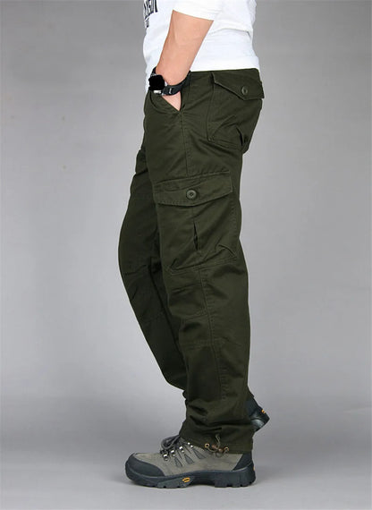 Men's Cotton Cargo Pants Spring Autumn Casual Multi Pockets Long Trousers For Men Straight Slacks Tactical Pants Man Clothing