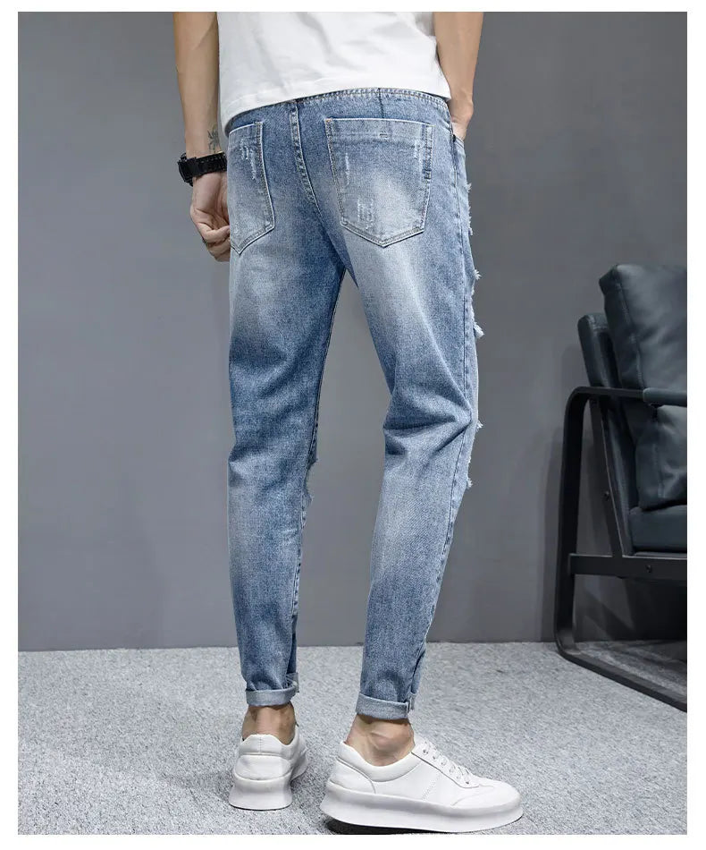 Jeans Déchirés Courts Taille Mi-haute