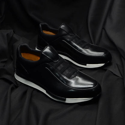 Baskets classiques décontractées en cuir de vache véritable pour homme