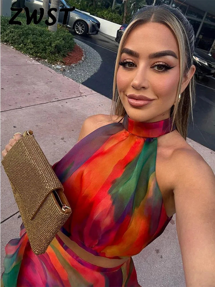 Robe dos nu sexy imprimée pour femmes élégante