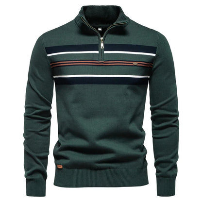Pull homme automne hiver haute qualité col mi-haut fermeture éclaire