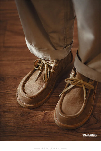Chaussures vintage kaki Maden, mocassins décontractés à semelle souple