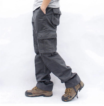 Men's Cargo Pants Casual Cotton Multi Pockets Military Tactical Pants Overalls Army Straight Slacks Long Trousers Plus Size 44
