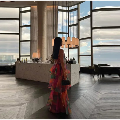 Robe dos nu sexy imprimée pour femmes élégante