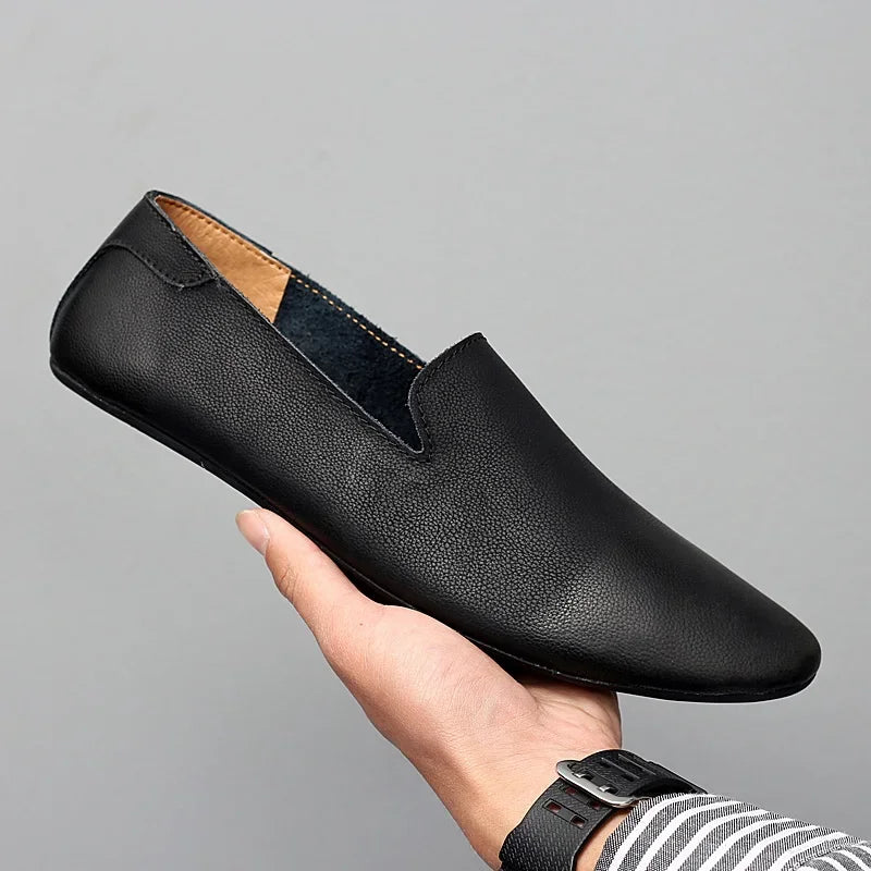 Chaussures plates en cuir pour hommes