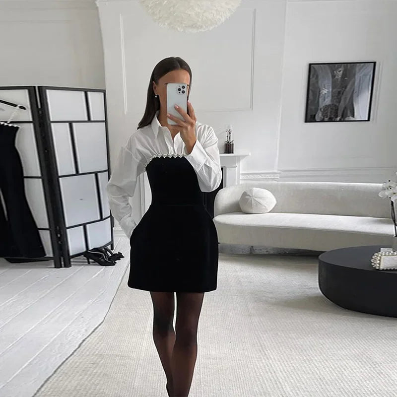 Robe élégante à fleurs 3D et perles pour femmes