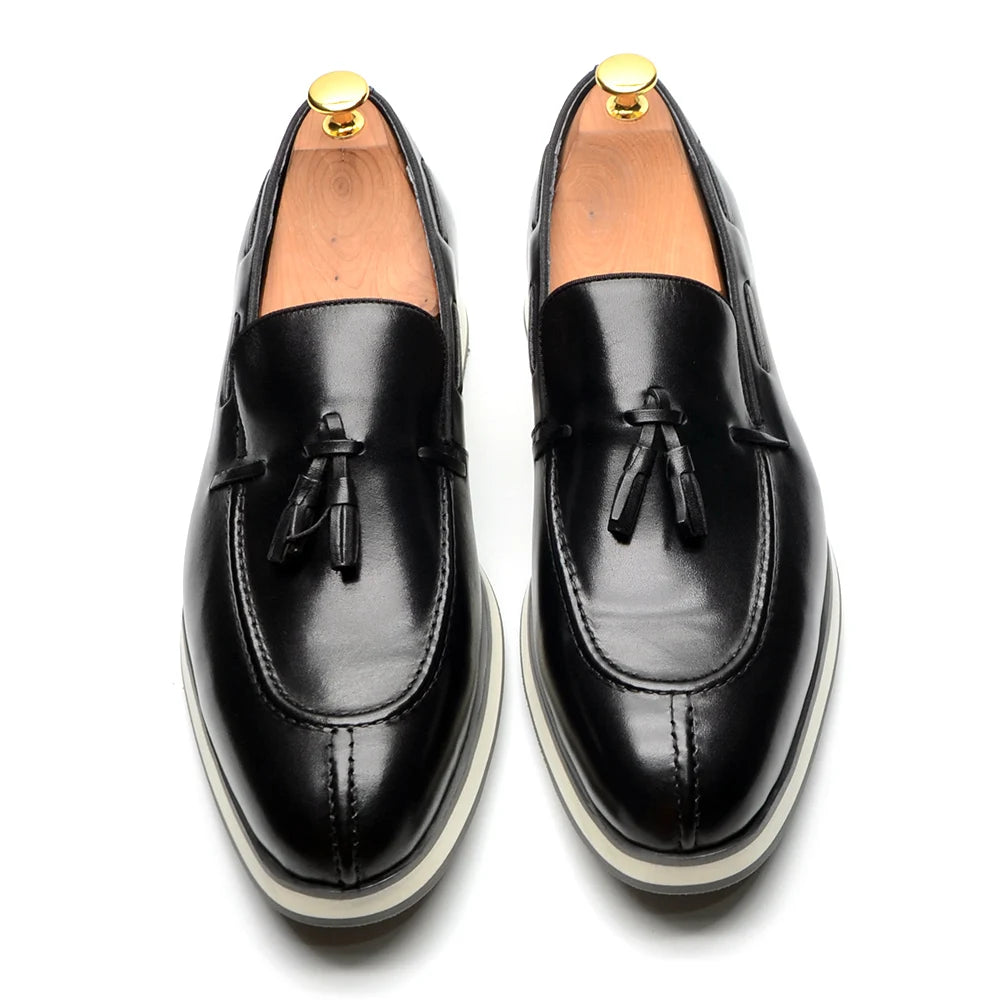 Baskets décontractées en cuir véritable pour hommes