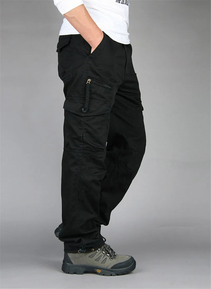 Men's Cotton Cargo Pants Spring Autumn Casual Multi Pockets Long Trousers For Men Straight Slacks Tactical Pants Man Clothing