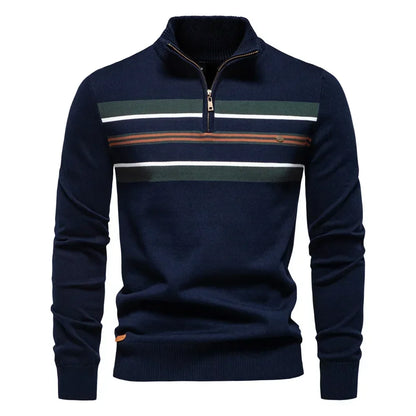 Pull homme automne hiver haute qualité col mi-haut fermeture éclaire