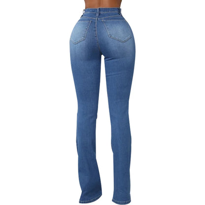 Jeans pantalon pour femmes, évasés et longs