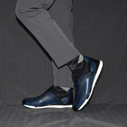 Baskets classiques décontractées en cuir de vache véritable pour homme