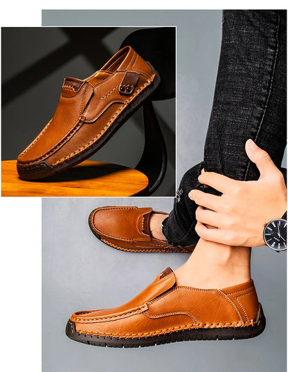 Chaussures décontractées en cuir véritable pour hommes