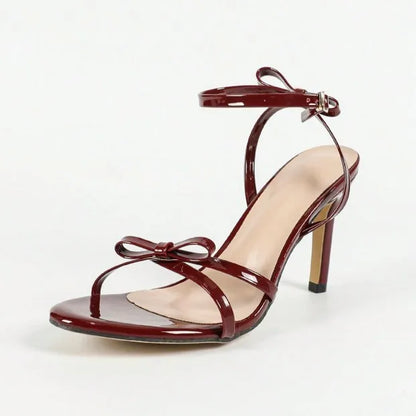 Sandales bordeaux à nœud de qualité