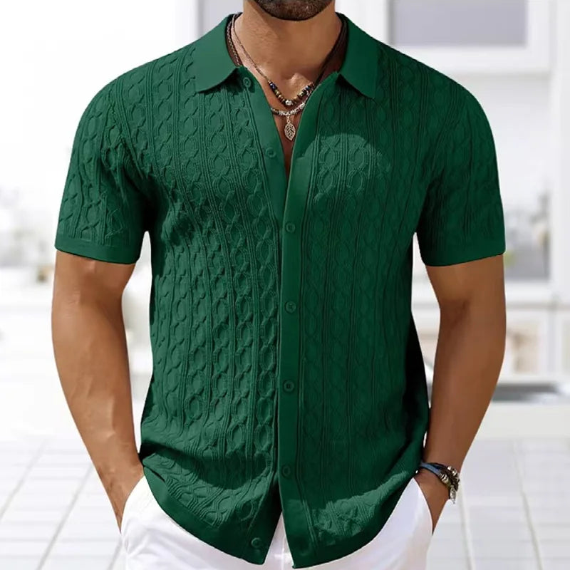 Chemise en tricot à manches courtes pour homme