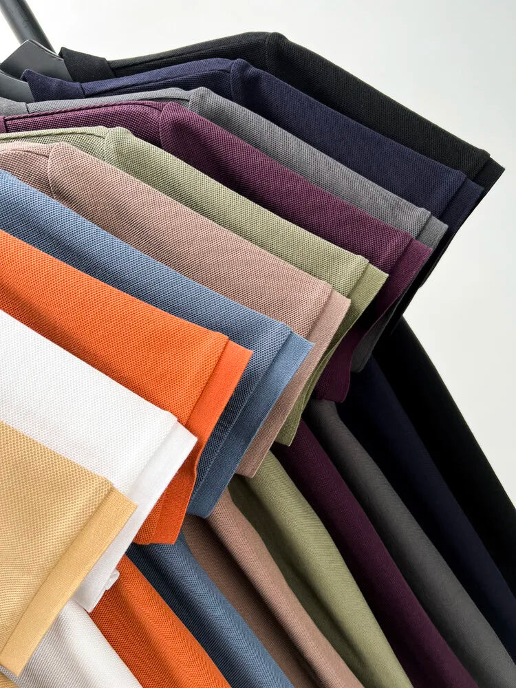 Polo homme 100 % coton, tendance été, décontracté, manches courtes