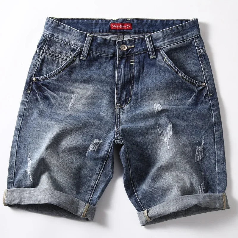 Short en jean gris pour homme