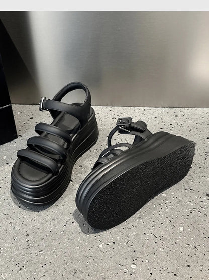 High Quality Women Retro Platform Sandals Summer Open Toe Slippers Sandalias Mujer Ladies Lightweight Open Toe Beach Shoes 7.5CM