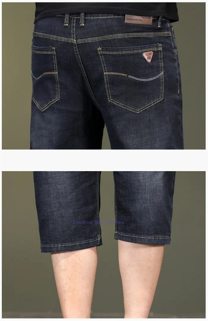 Short d'été en jean fin pour homme, extensible, ample