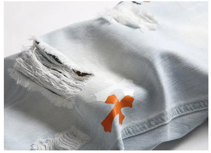 Short en jean bleu clair pour homme