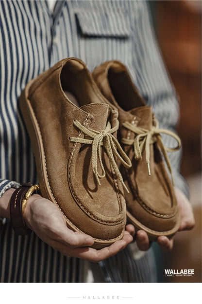 Chaussures vintage kaki Maden, mocassins décontractés à semelle souple