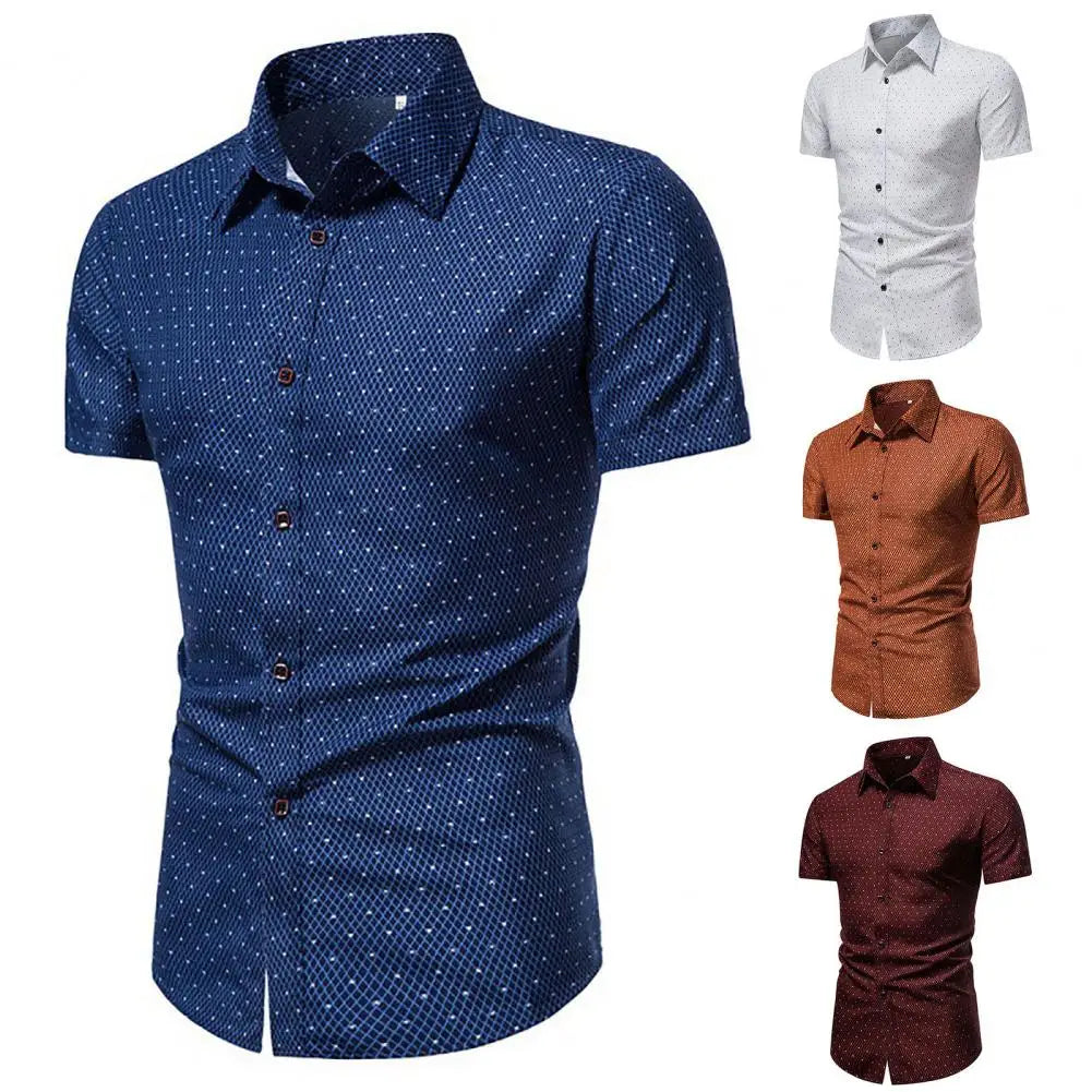 Chemise d'été à col rabattu pour homme