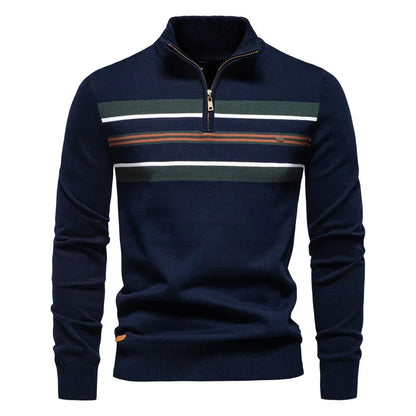 Pull homme automne hiver haute qualité col mi-haut fermeture éclaire