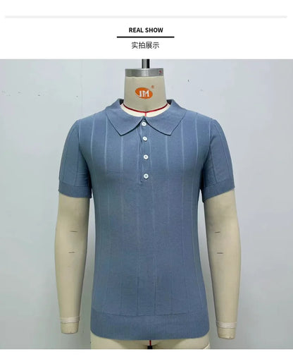 Polo à manches courtes et col à revers pour homme, style décontracté