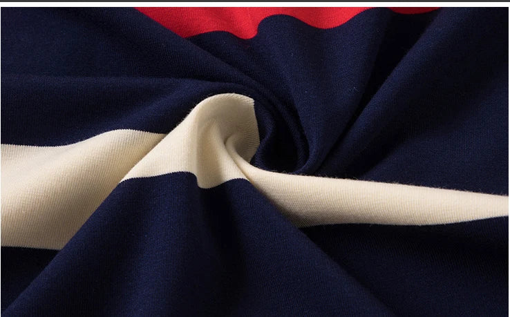 Polo d'été classique à rayures pour homme, en coton, à manches courtes, brodé, décontracté