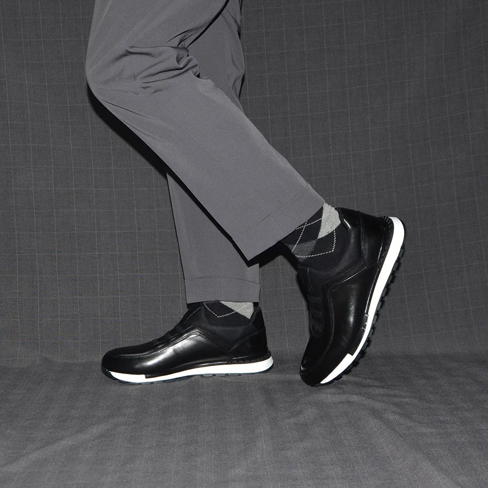 Baskets classiques décontractées en cuir de vache véritable pour homme