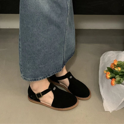 Chaussures Plates Femme En Cuir Véritable Givré