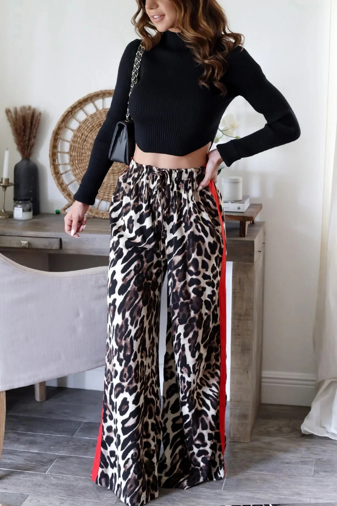 Pantalon femme imprimé léopard tendance