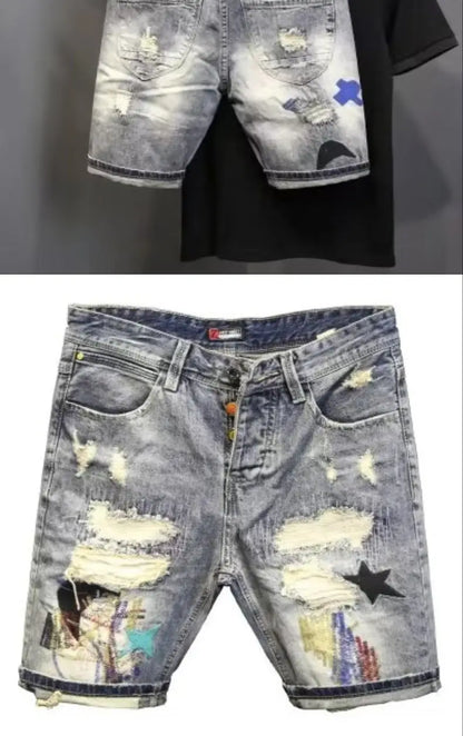 Short d'été slim en jean pour homme