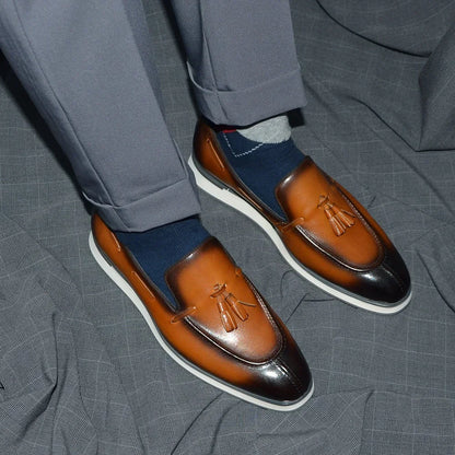 Baskets décontractées en cuir véritable pour hommes