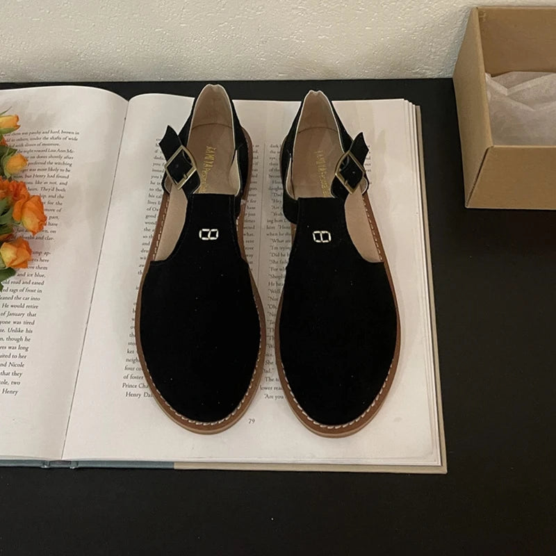 Chaussures Plates Femme En Cuir Véritable Givré