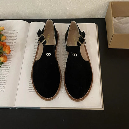 Chaussures Plates Femme En Cuir Véritable Givré