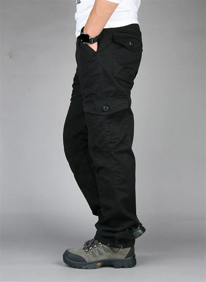Men's Cotton Cargo Pants Spring Autumn Casual Multi Pockets Long Trousers For Men Straight Slacks Tactical Pants Man Clothing