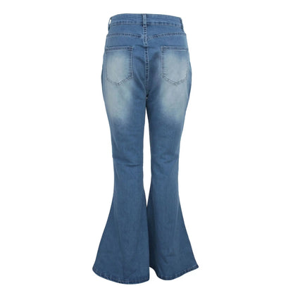 Jeans pantalon pour femmes, évasés et longs