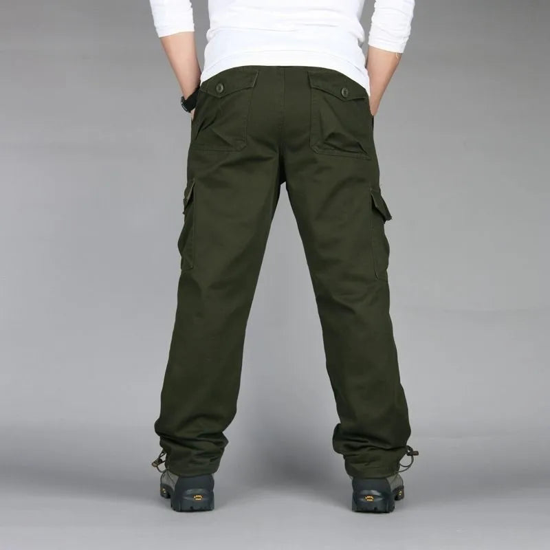 Men's Cotton Cargo Pants Spring Autumn Casual Multi Pockets Long Trousers For Men Straight Slacks Tactical Pants Man Clothing
