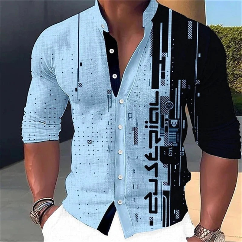 Camisa de manga larga en 100% algodón Oxford hilado en anillos, cuello cuadrado.