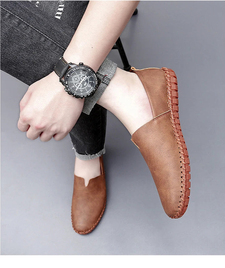 Chaussures décontractées d'extérieur, mocassins faits à la main