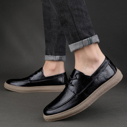 Chaussures décontractées pour hommes en cuir véritable