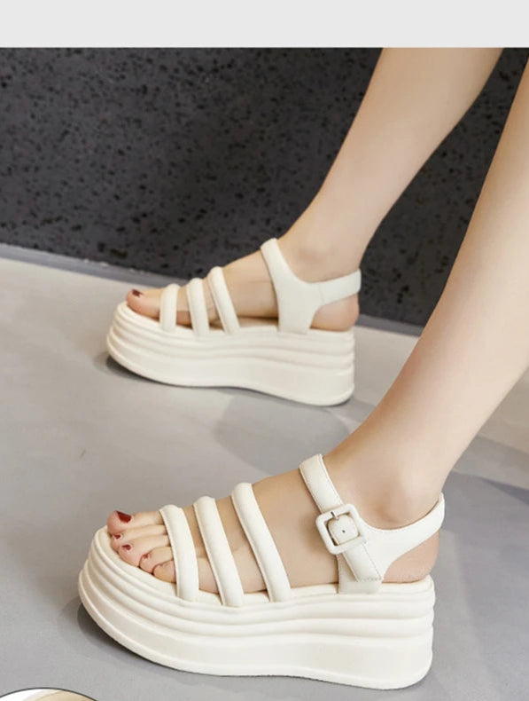 Sandales à plateforme rétro de haute qualité pour femmes