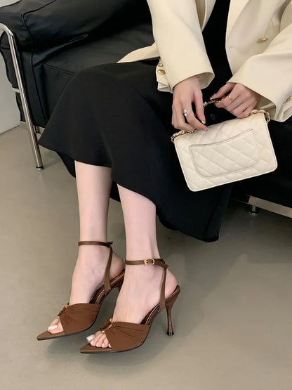 Sandales d'été à talons hauts et fins pour femme