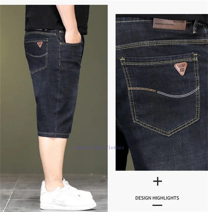 Short d'été en jean fin pour homme, extensible, ample