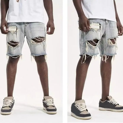 Short en jean déchiré pour homme