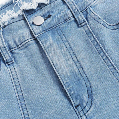 Jeans longs pour femmes, pantalon évasé en denim